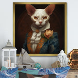 White Fancy Cat - Cat Large Canvas Wall Art