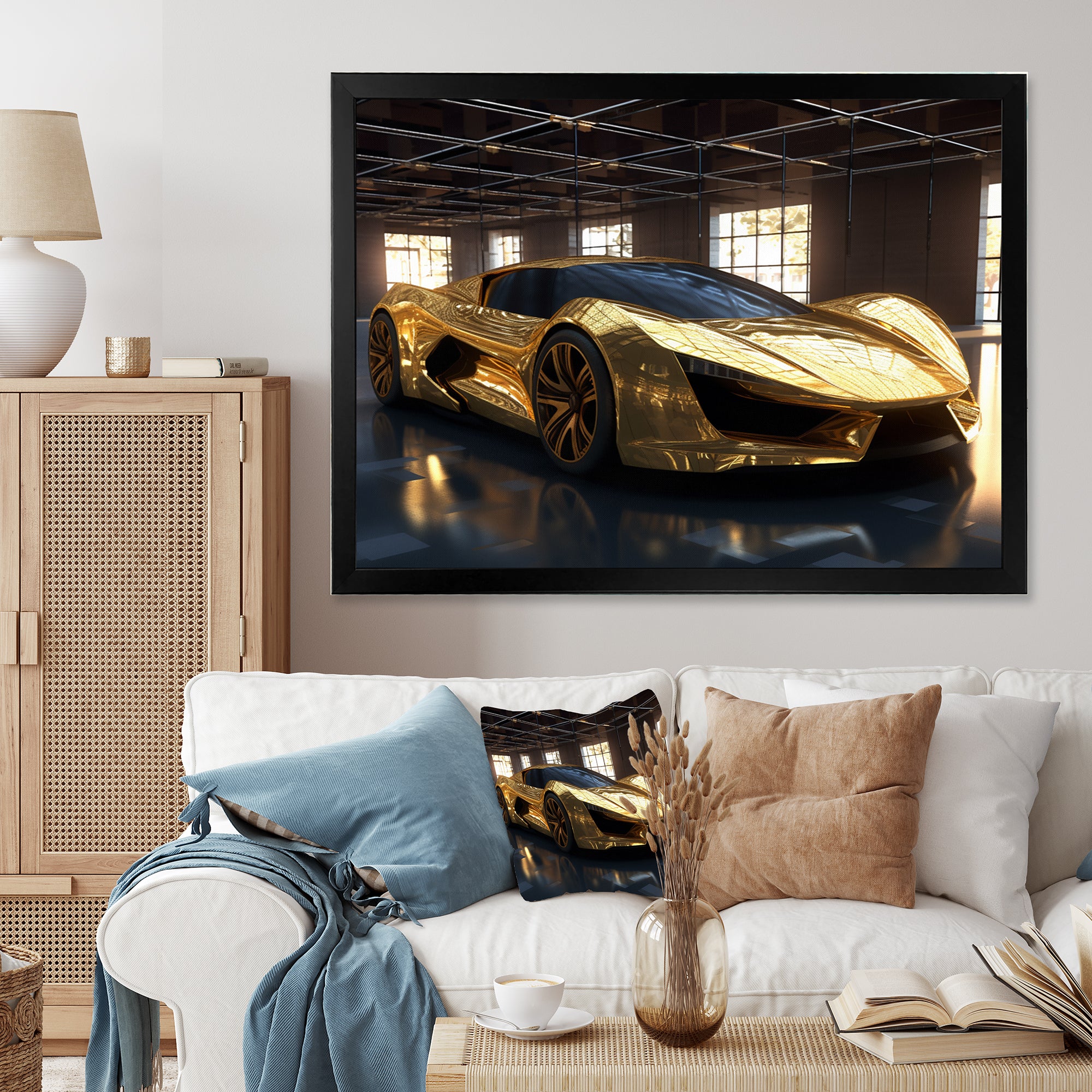 Gold And Black Iconic Car Legends I - Car Exotic Canvas Wall Art