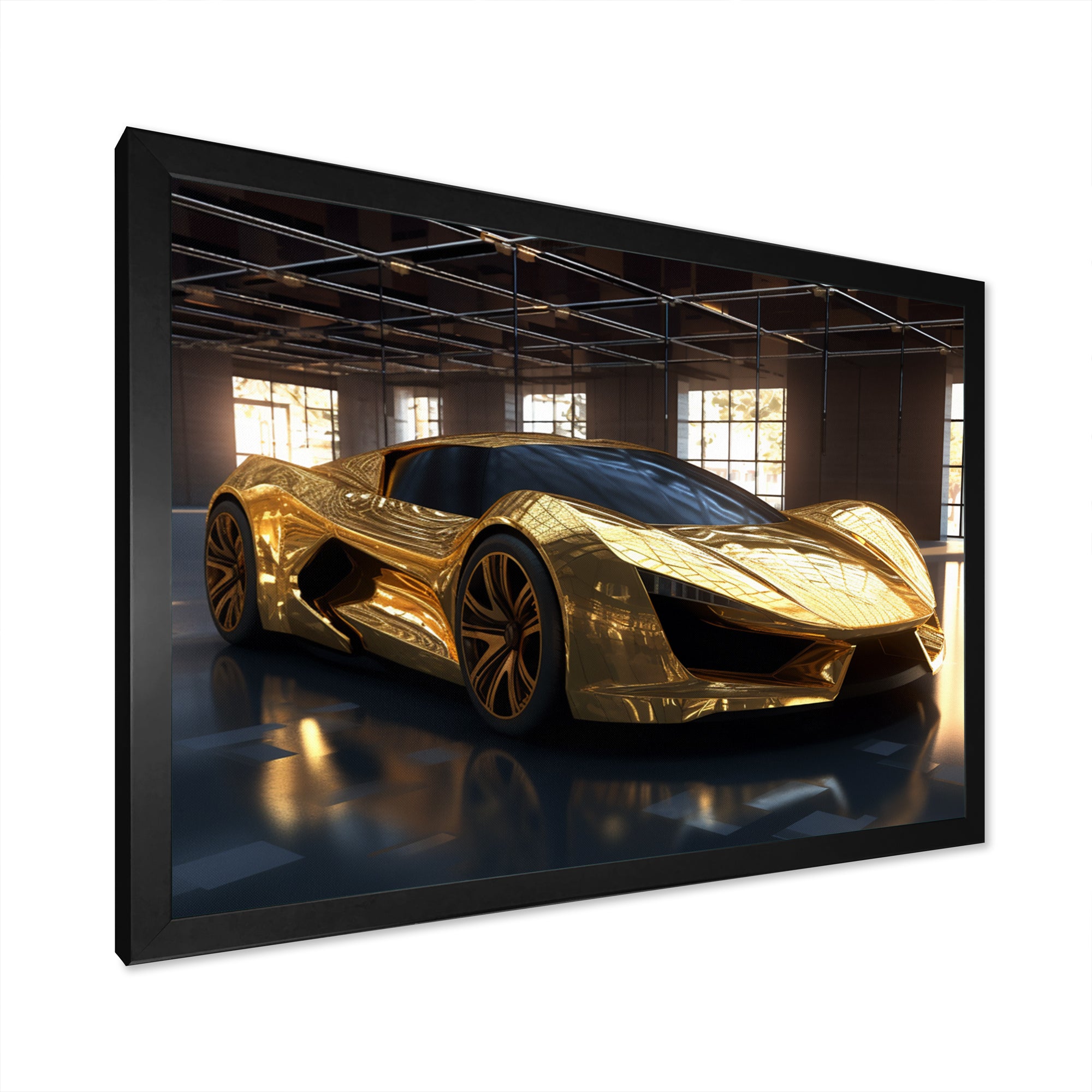 Gold And Black Iconic Car Legends I - Car Exotic Canvas Wall Art