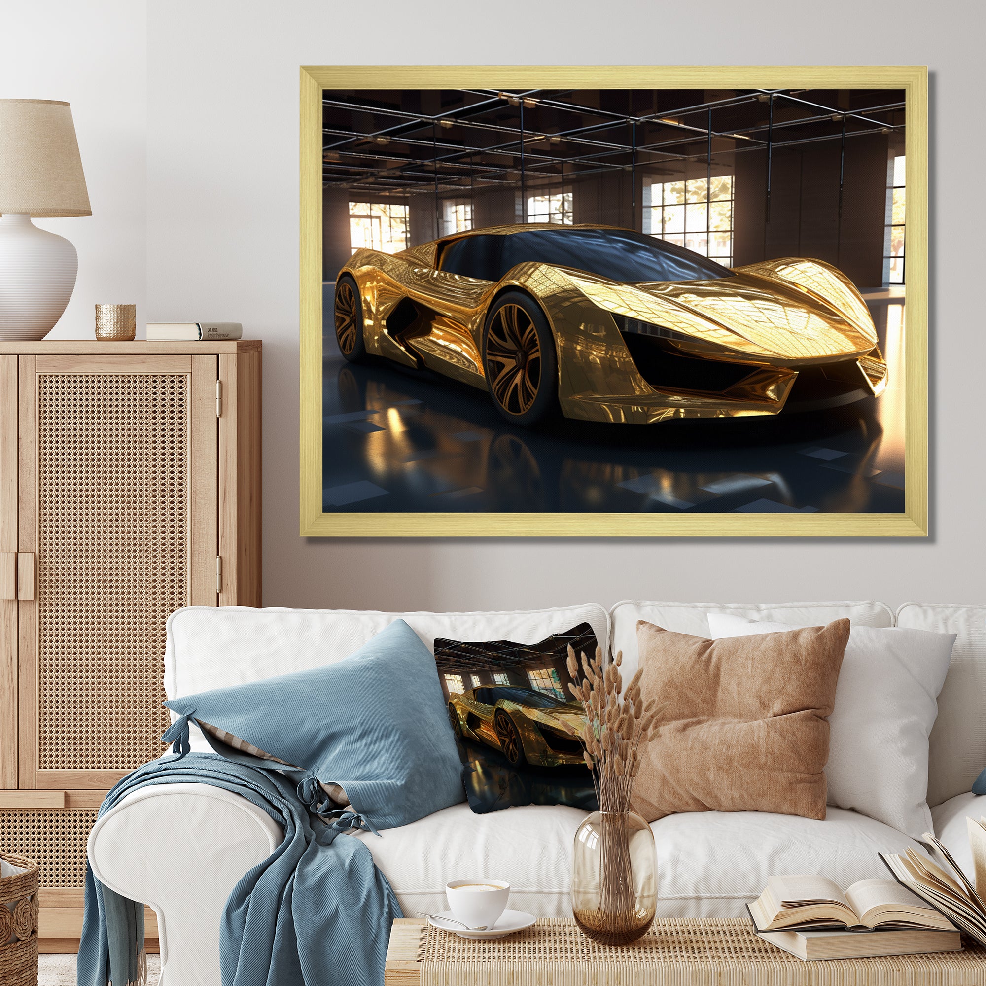 Gold And Black Iconic Car Legends I - Car Exotic Canvas Wall Art