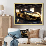 Gold And Black Iconic Car Legends I - Car Exotic Canvas Wall Art
