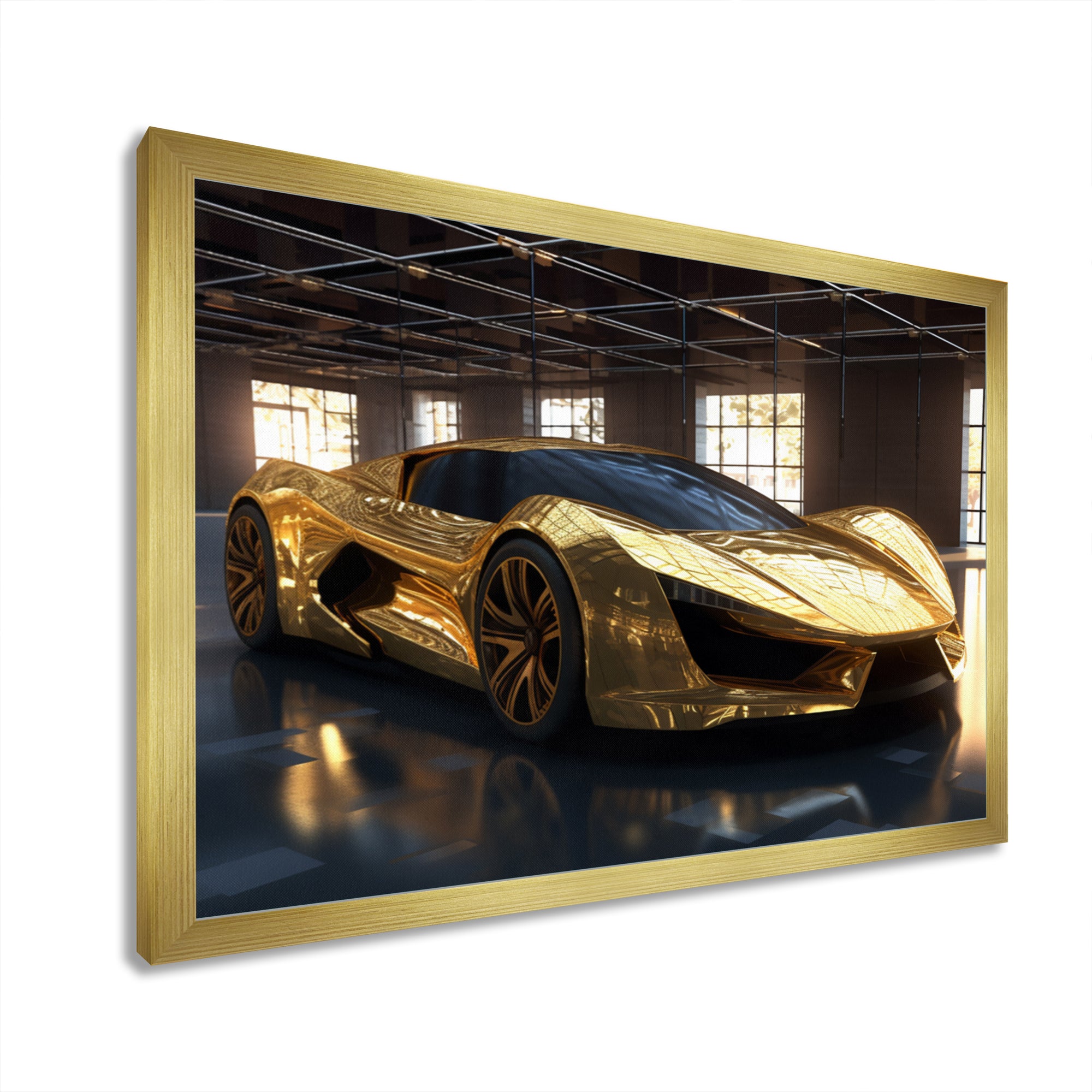 Gold And Black Iconic Car Legends I - Car Exotic Canvas Wall Art
