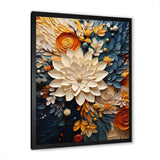 Designart Orange Teal Botanical Whirlwind IV - Abstract Canvas Wall Art