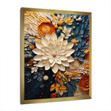 Designart Orange Teal Botanical Whirlwind IV - Abstract Canvas Wall Art