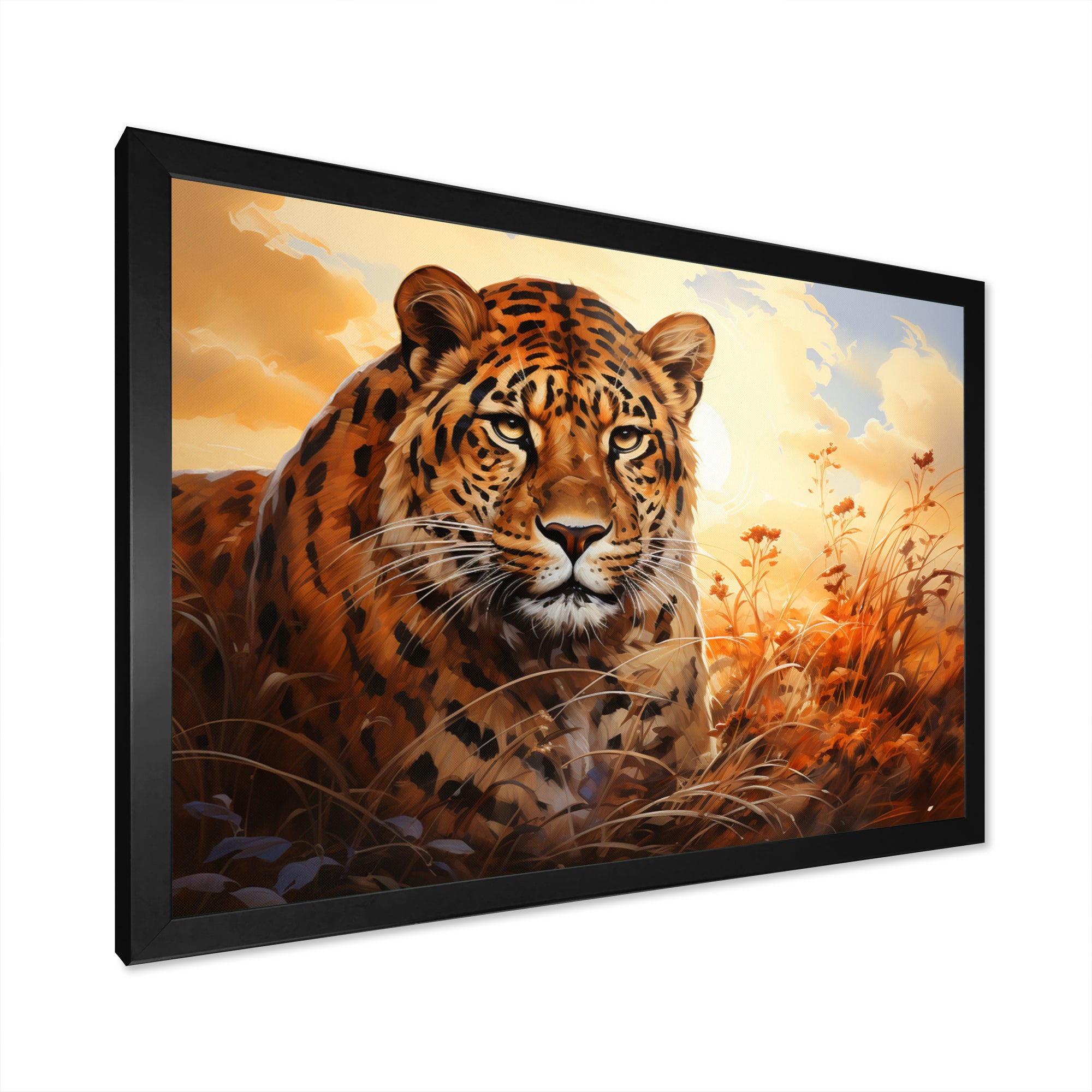Orange Black African Leopard Animals - Leopard Wall Art Prints