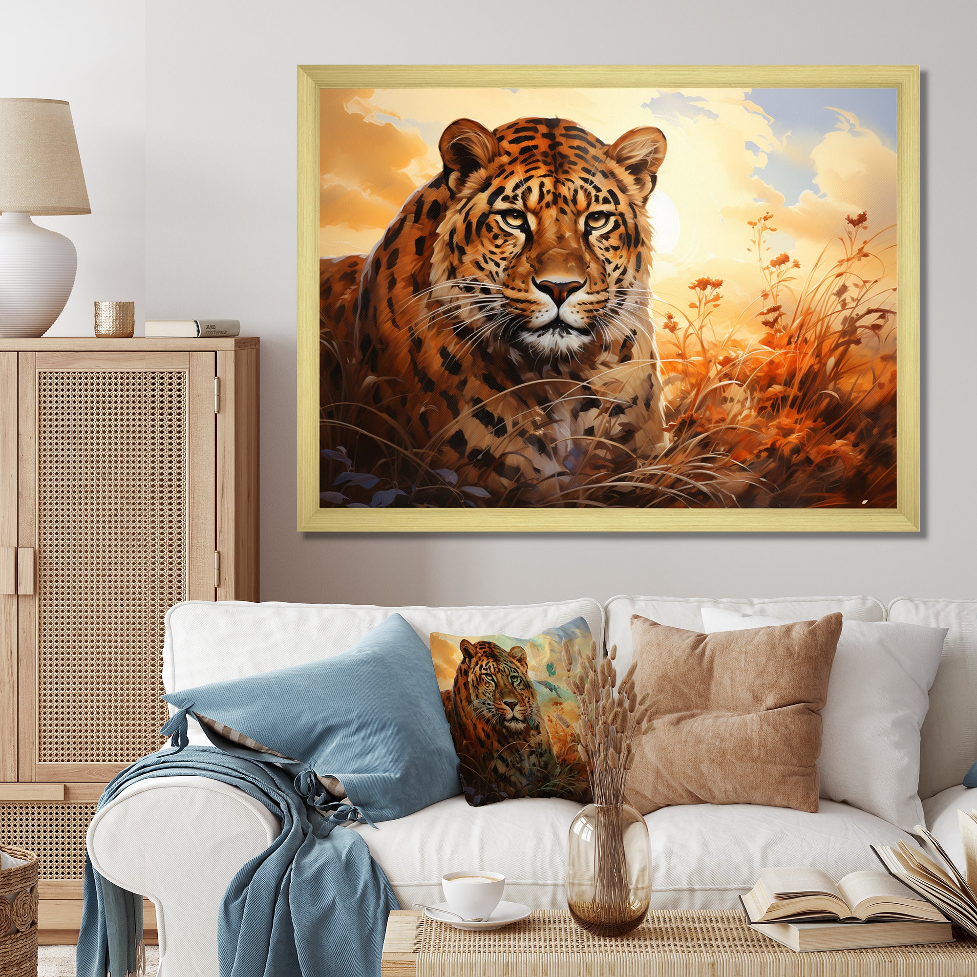 Orange Black African Leopard Animals - Leopard Wall Art Prints