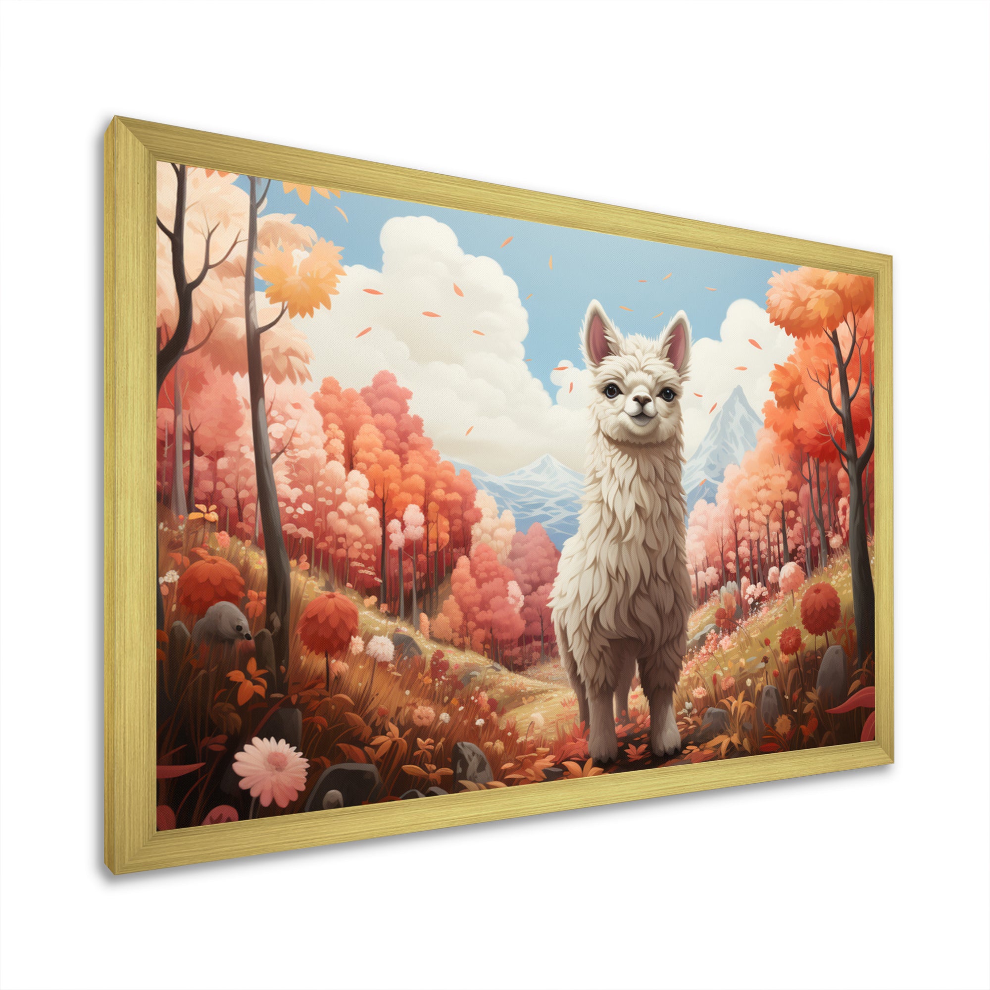 Coral Alpaca Alpacas - Coral Alpaca Wall Art