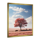Pink Tree Tranquil Fields - Cow Wall Decor