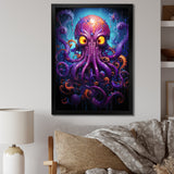 Purple Animal Electric Octopus Drips - Octopus Wall Decor