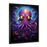 Purple Animal Electric Octopus Drips - Octopus Wall Decor