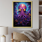 Purple Animal Electric Octopus Drips - Octopus Wall Decor