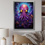 Purple Animal Electric Octopus Drips - Octopus Wall Decor
