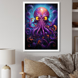 Purple Animal Electric Octopus Drips - Octopus Wall Decor