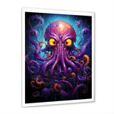 Purple Animal Electric Octopus Drips - Octopus Wall Decor