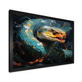 Emerald Snake Intertwining - Teal Snake Wall Art