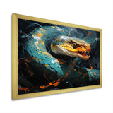 Emerald Snake Intertwining - Teal Snake Wall Art