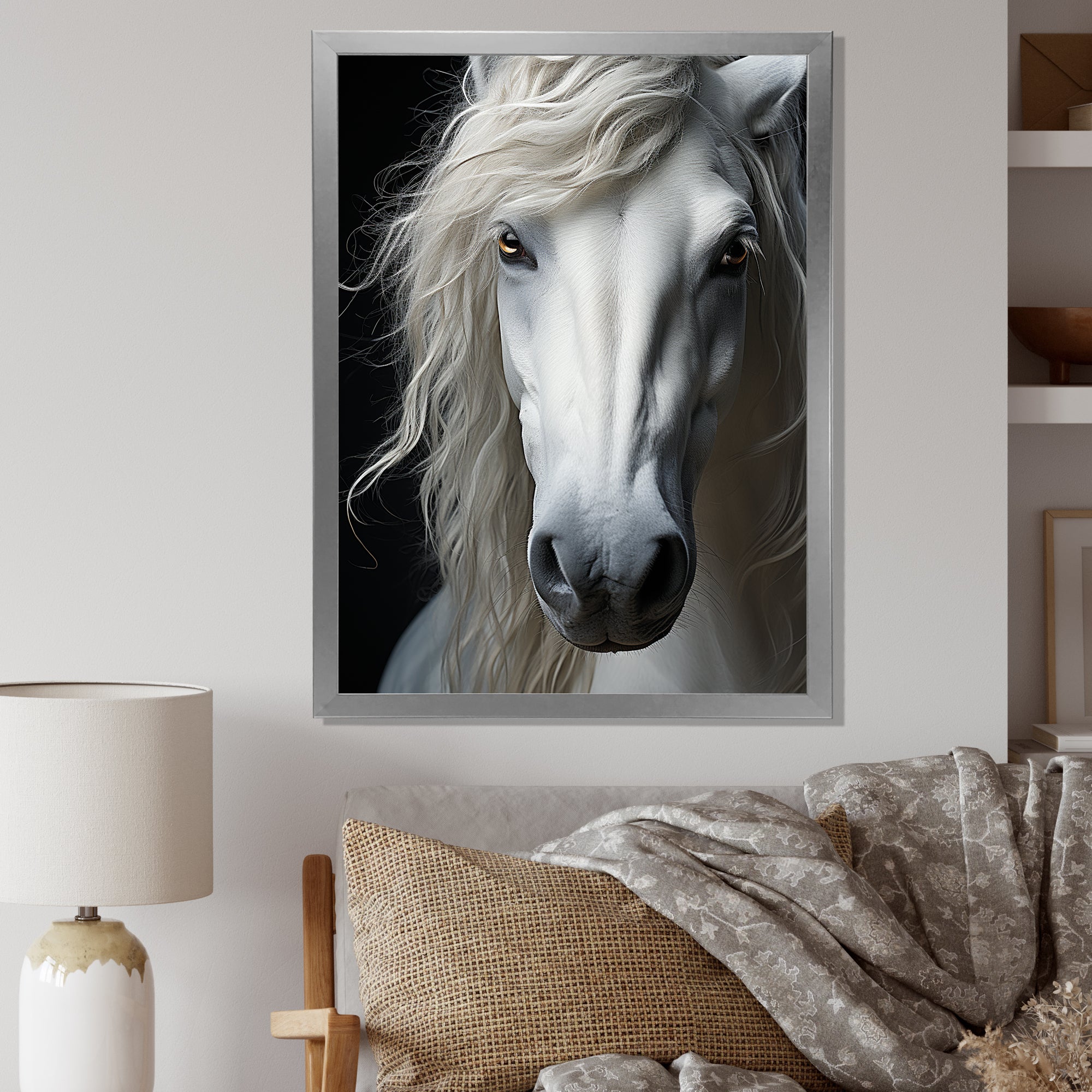 White Horse Serenity - Horse Canvas Wall Art