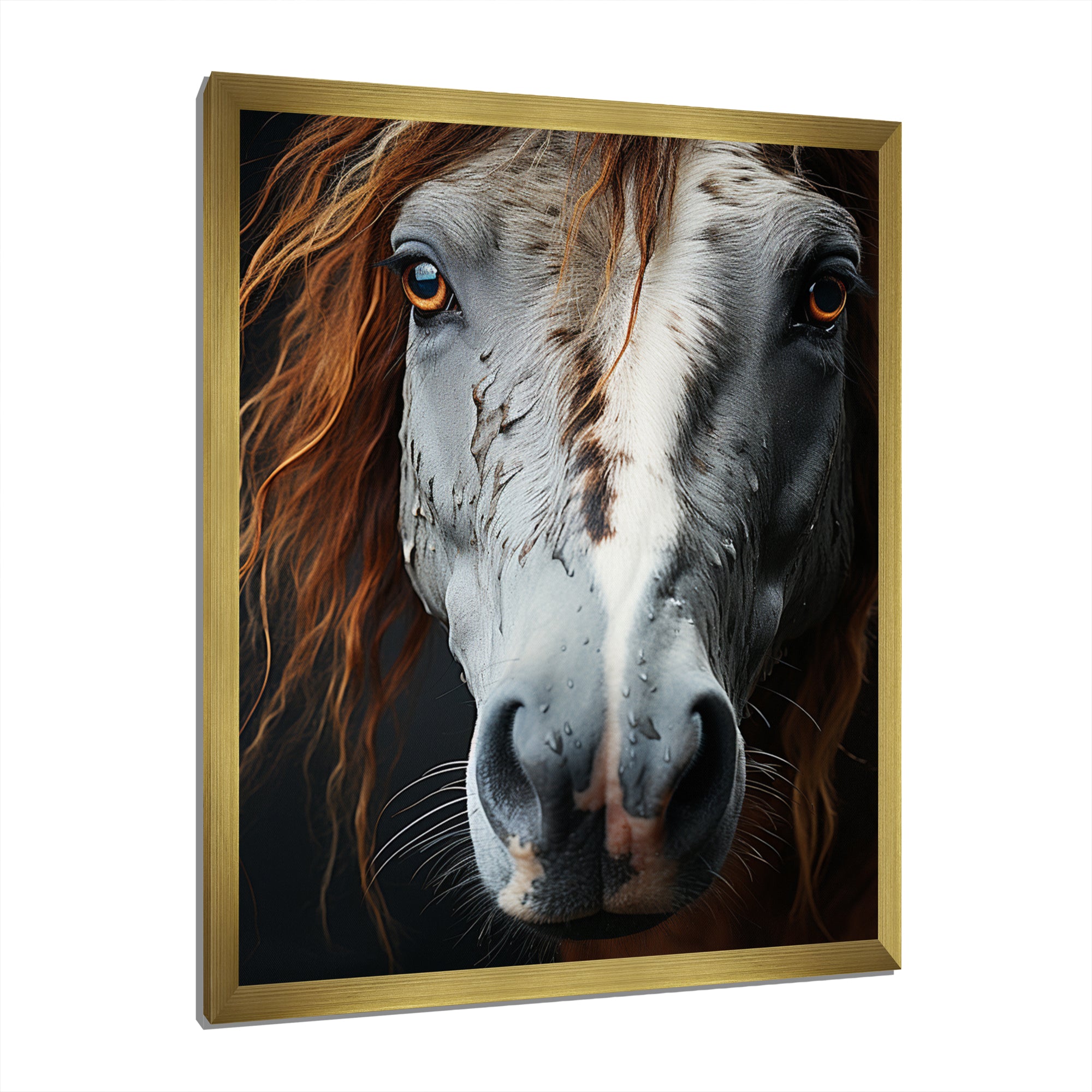 Grey Brown Horse Serenity - Horse Canvas Wall Art