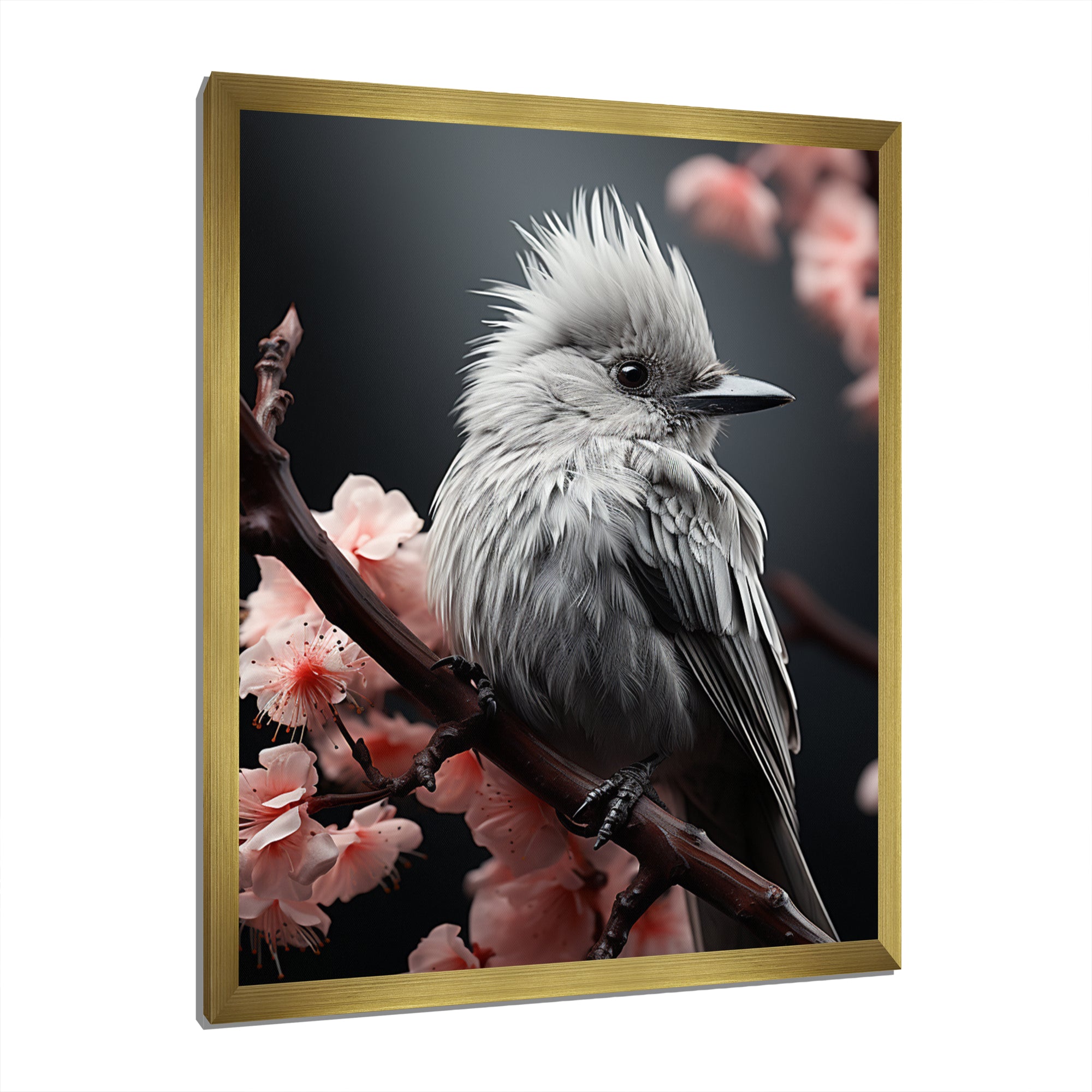 Grey Pink Animal Bird - Bird Floral Wall Decor