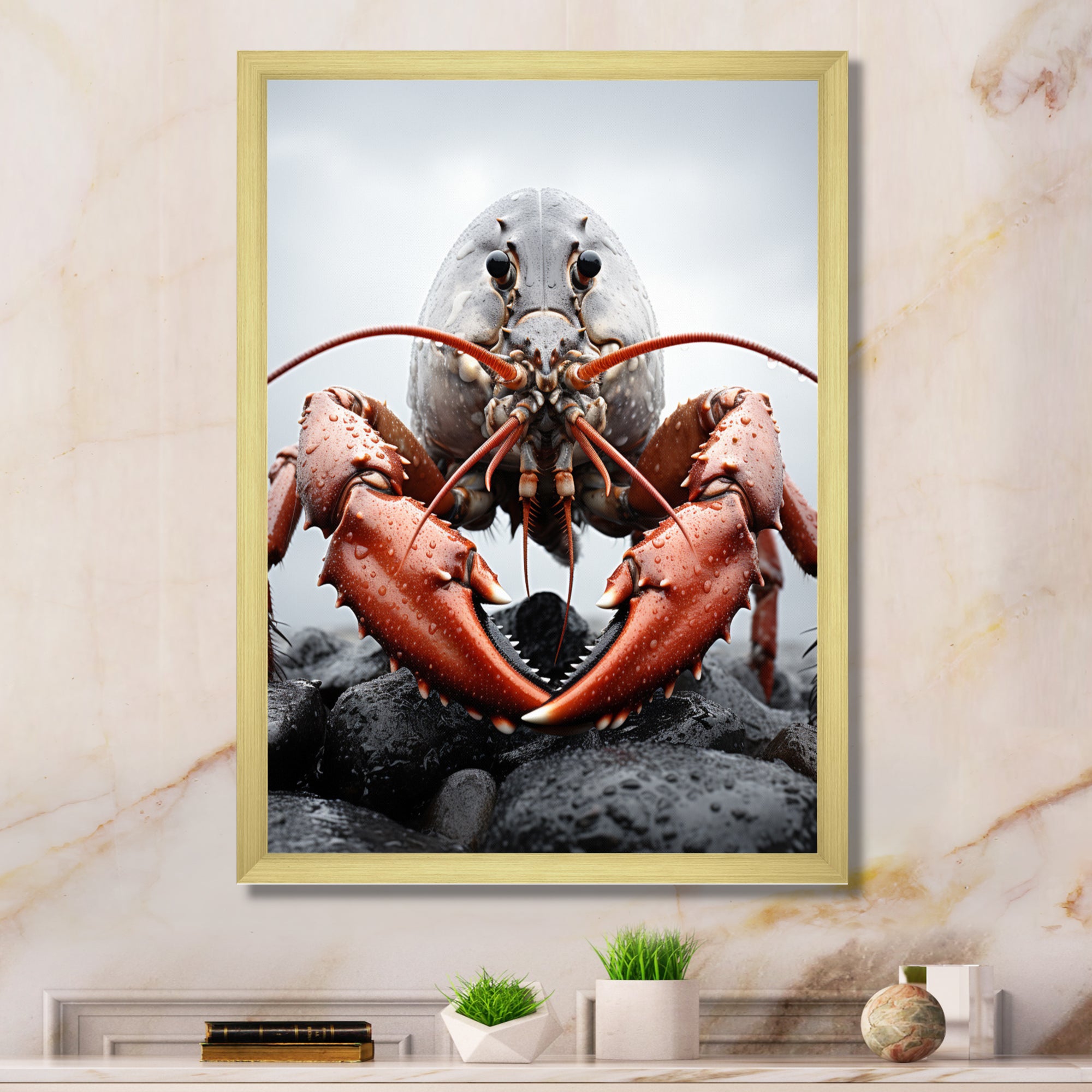 Coral Grey Animal Lobster - Lobster Wall Decor