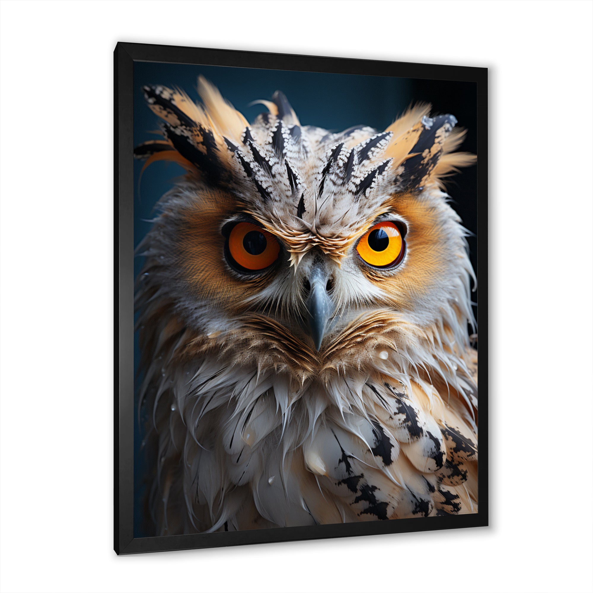 White Yellow Animal Owl - Owl Bedroom Wall Art