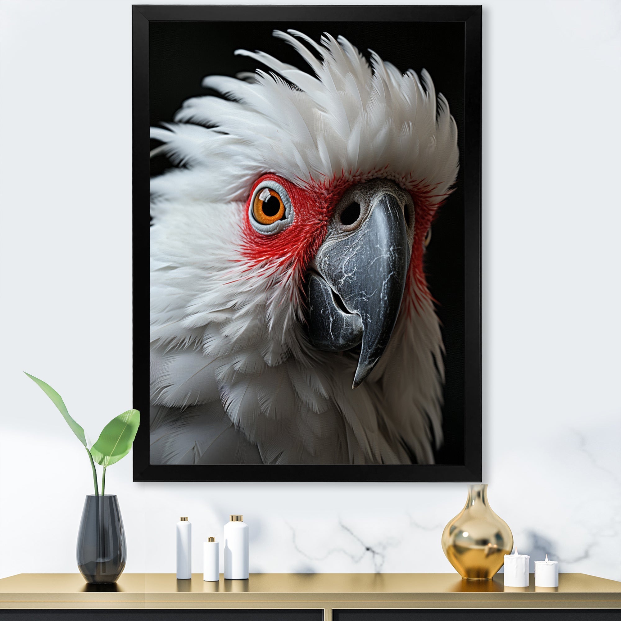 White Coral Animal Parrot - Parrot Canvas Wall Art