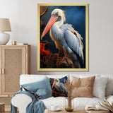 Coral White Animal Pelican - Pelican Wall Art Prints
