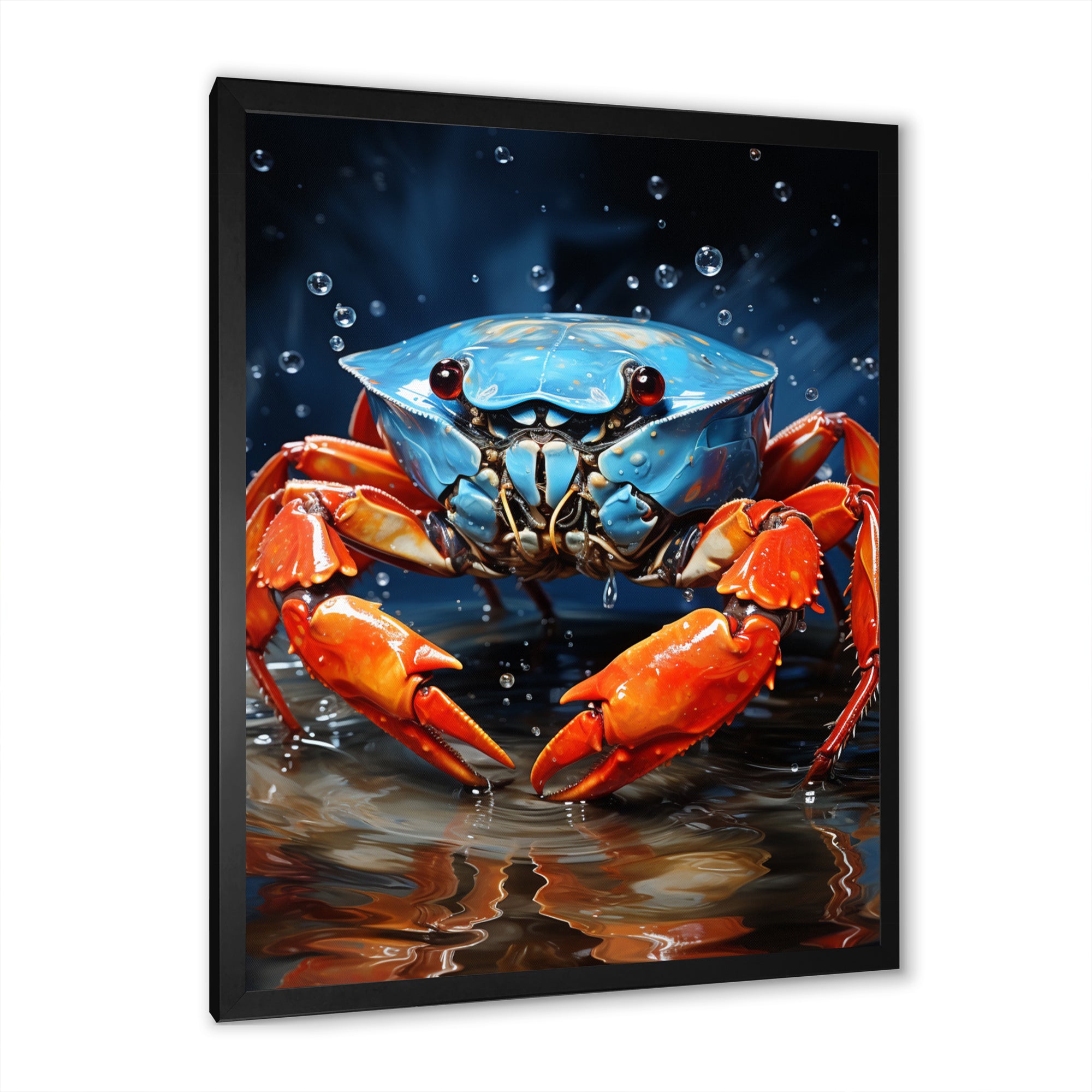 Scarlet Crab Drips - Crab Living Room Wall Art