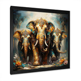 Asian Art Thai Elephants X - People Canvas Wall Art
