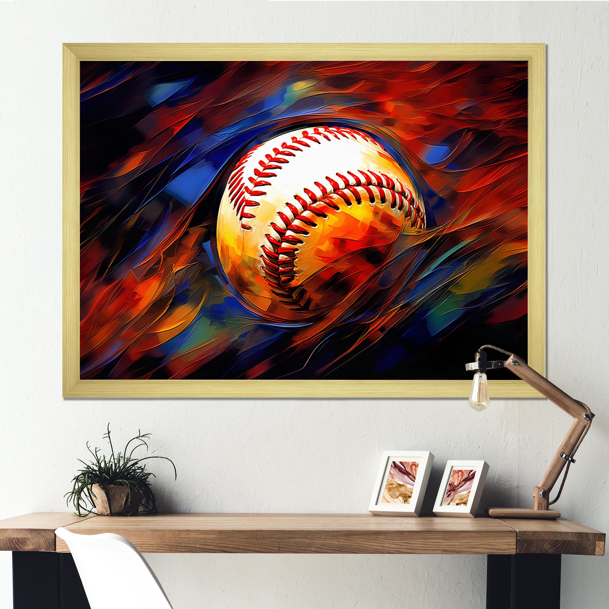 Baseball Abstract Glory I - Sport Baseball Canvas Wall Art