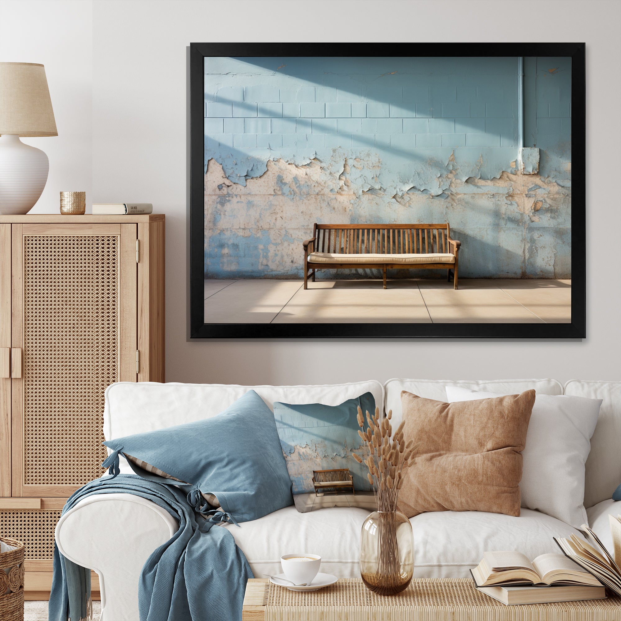 Baseball Bench Minimalism I - Sport Baseball Canvas Wall Art