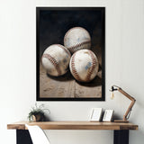 Baseball Subtle Double Play - Sport Baseball Canvas Wall Art
