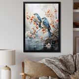 River Cascades and Birds - Blue Bird Floral Wall Art