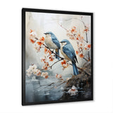 River Cascades and Birds - Blue Bird Floral Wall Art