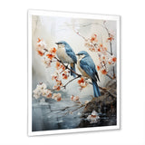 River Cascades and Birds - Blue Bird Floral Wall Art