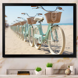 Bicycle Tranquil Pedaling By The Beach I - Bicycle Canvas Wall Art
