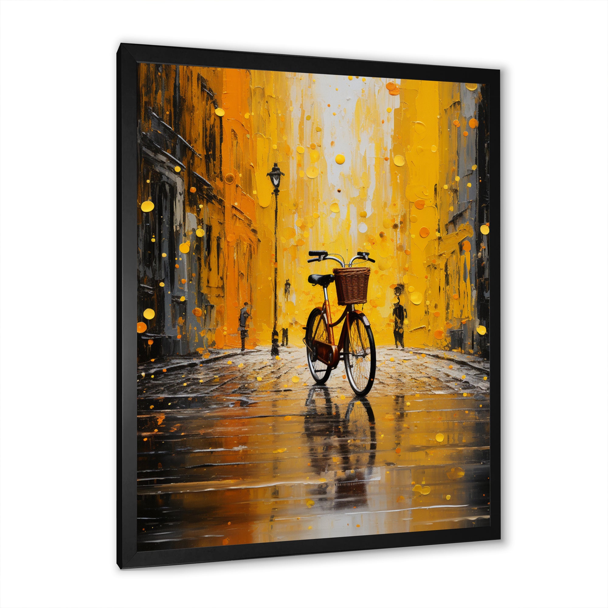 Bicycle Urban Rhythm Pointillism - Bicycle Canvas Wall Art