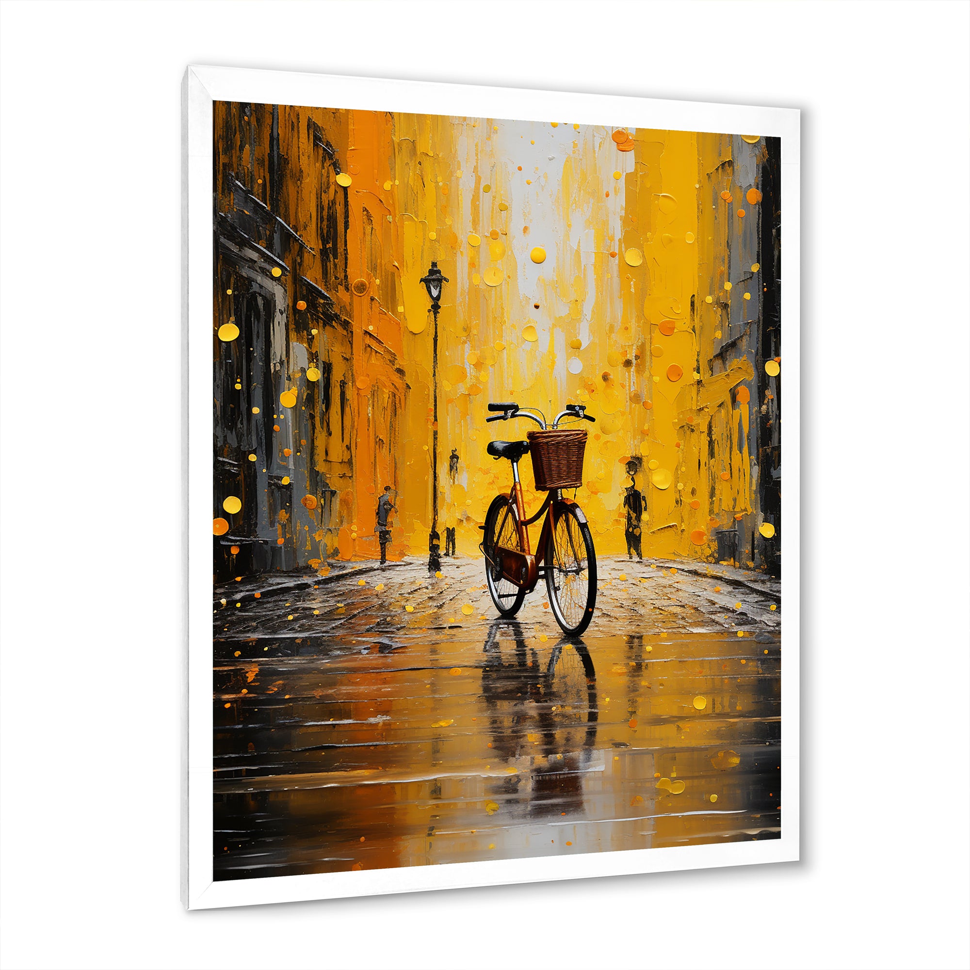 Bicycle Urban Rhythm Pointillism - Bicycle Canvas Wall Art