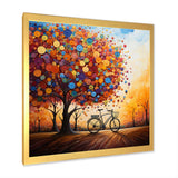 Bicycle Whirling Wheels Pointillism - Bicycle Canvas Wall Art