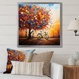 Bicycle Whirling Wheels Pointillism - Bicycle Canvas Wall Art