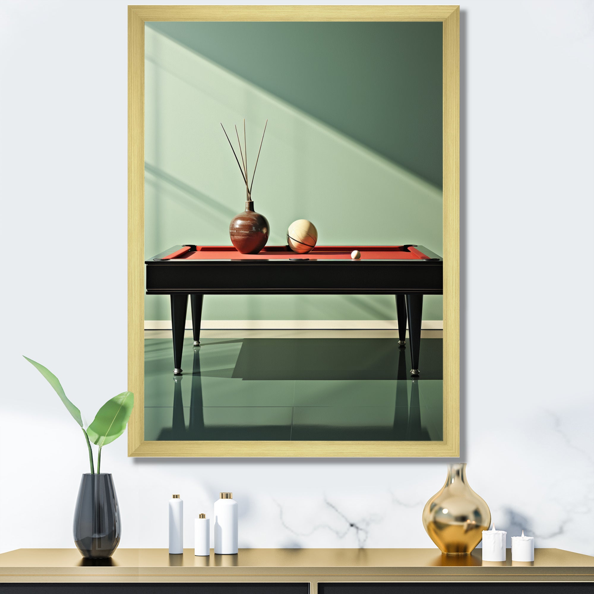 Billard Serene Strokes Minimalist - Billiards Canvas Wall Art