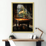 Billard Shadows In Motion I - Billiards Canvas Wall Art