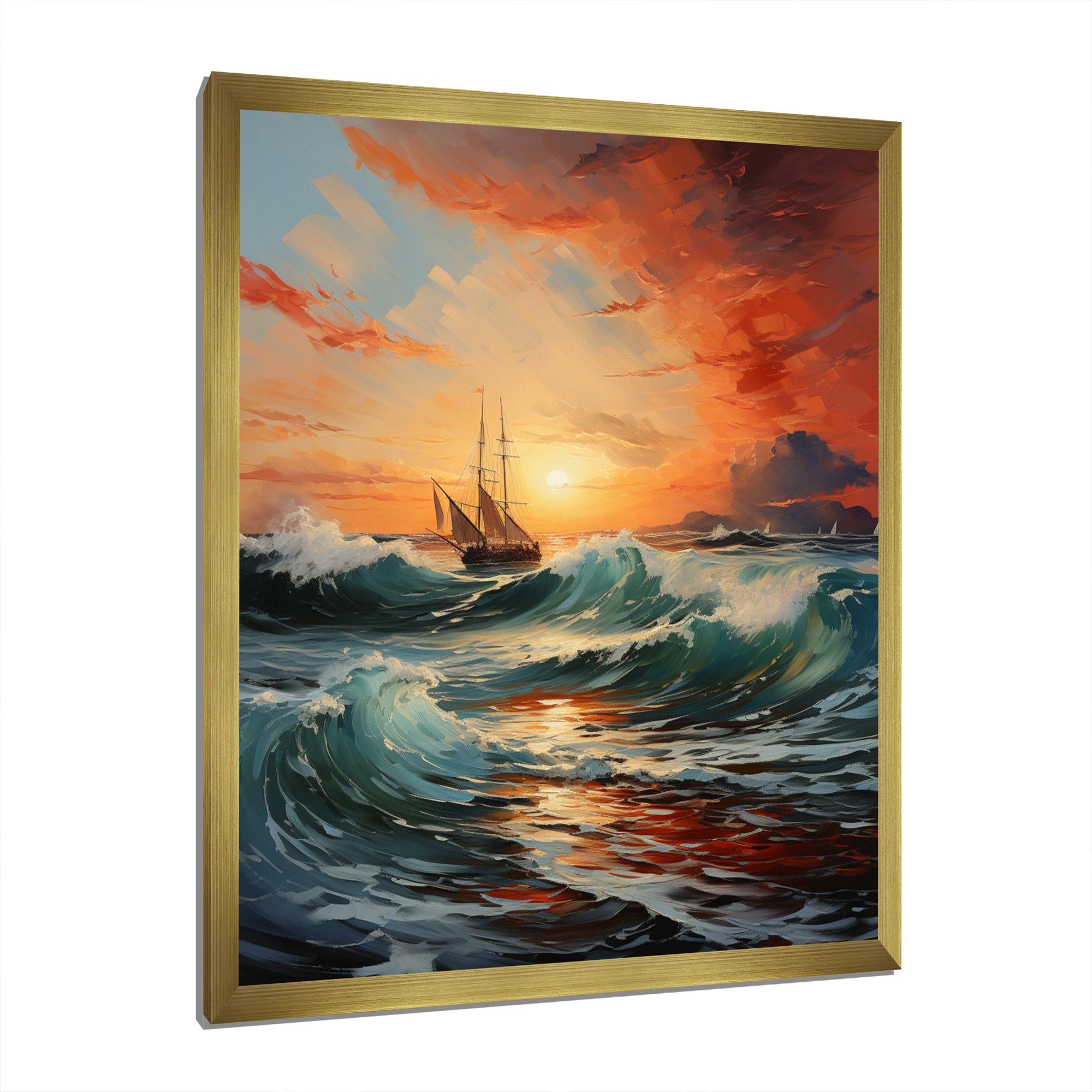 Boat Energetic Outburst - Boat Canvas Wall Art
