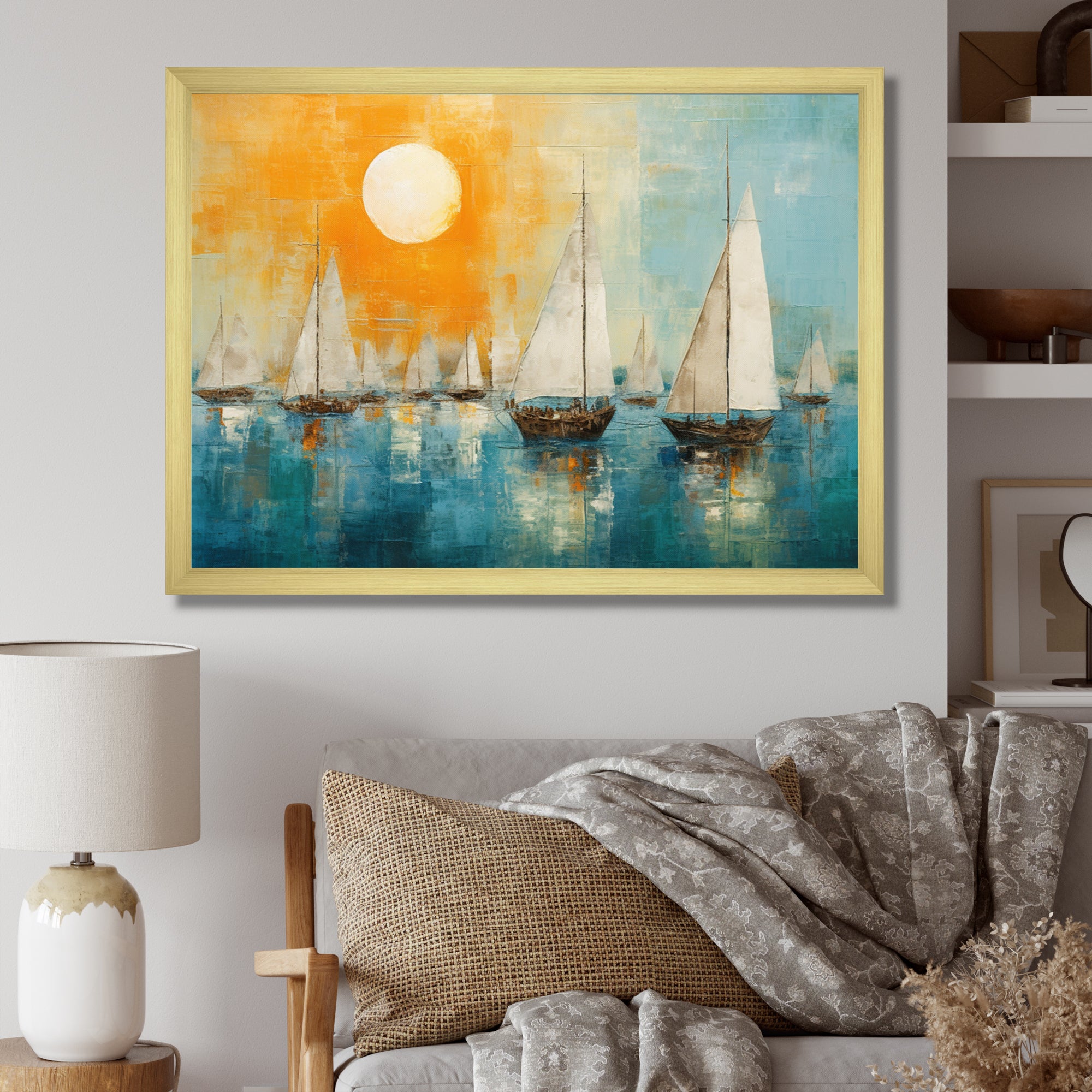 Boat Abstract Coastline I - Boat Canvas Wall Art