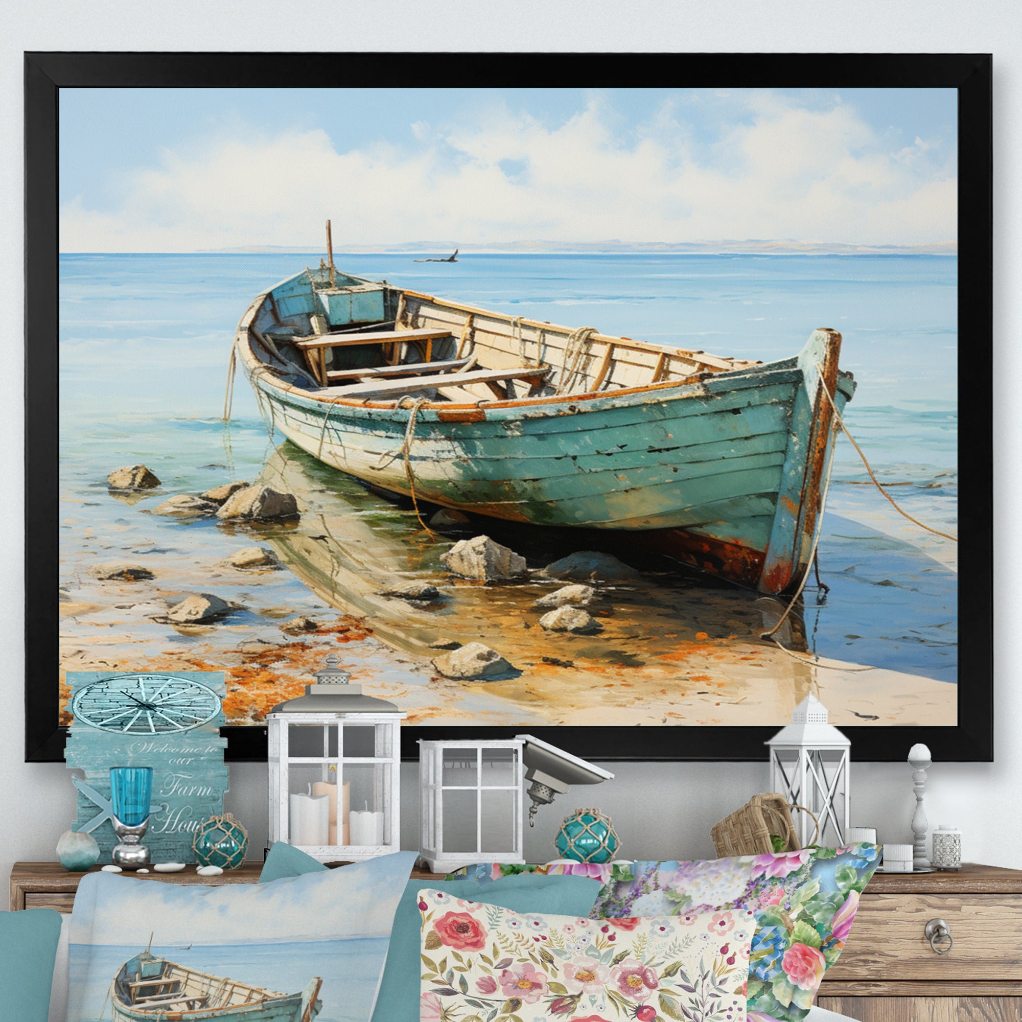 Boat Coastal Melodies - Boat Canvas Wall Art