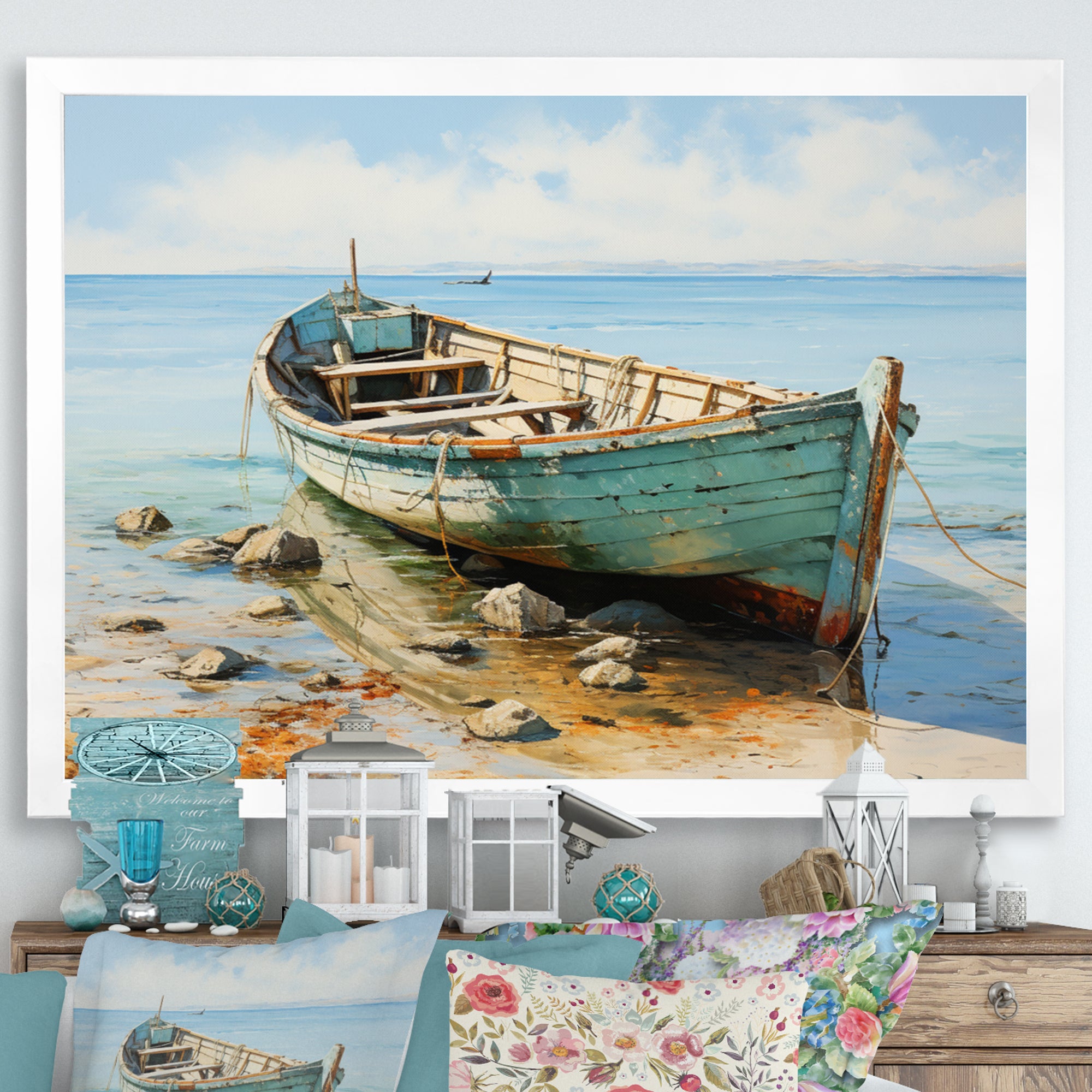 Boat Coastal Melodies - Boat Canvas Wall Art