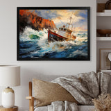 Fishing Boat Dreamy Storm - Boat Canvas Wall Art
