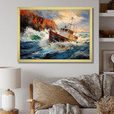 Fishing Boat Dreamy Storm - Boat Canvas Wall Art