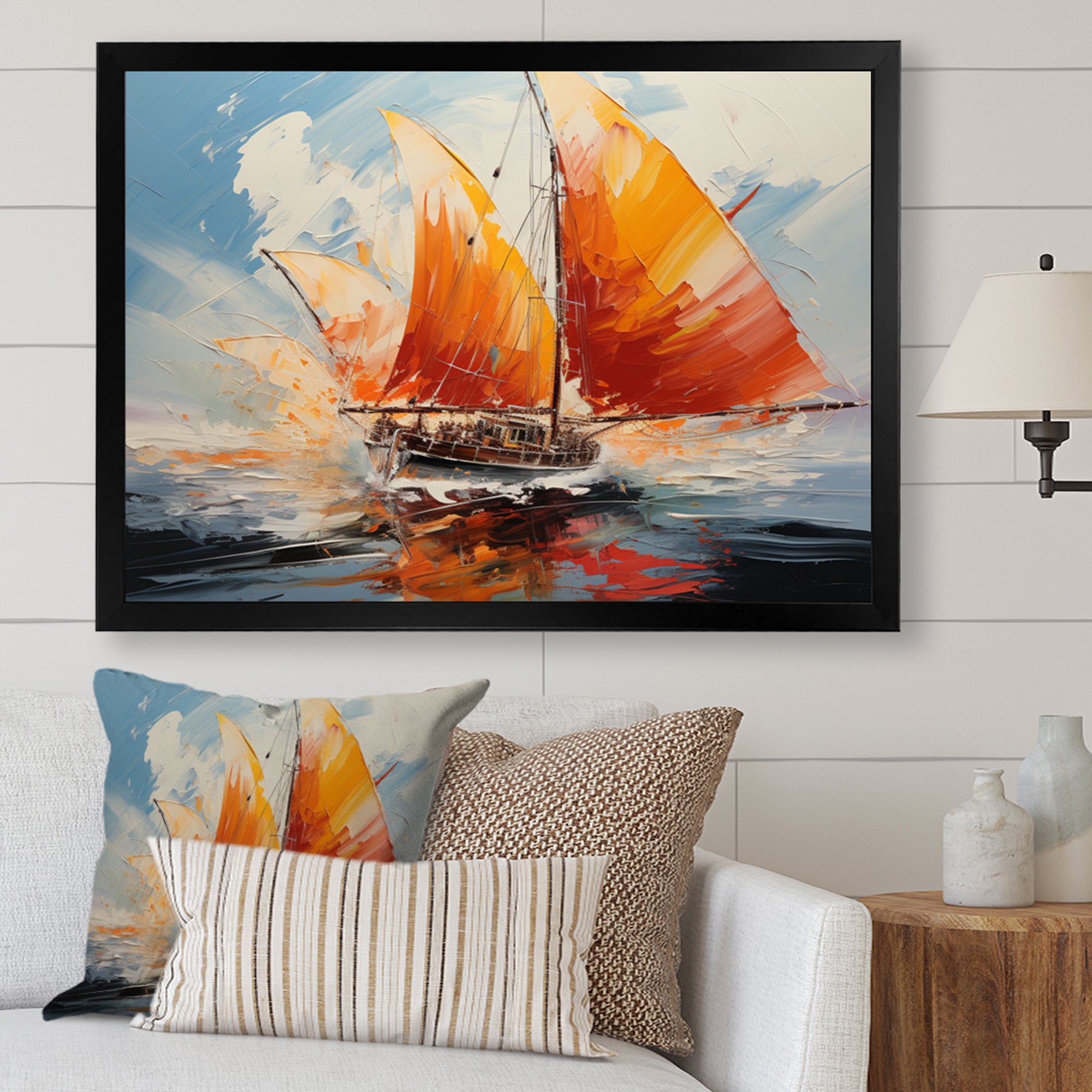 Boat Energetic Sails - Boat Canvas Wall Art