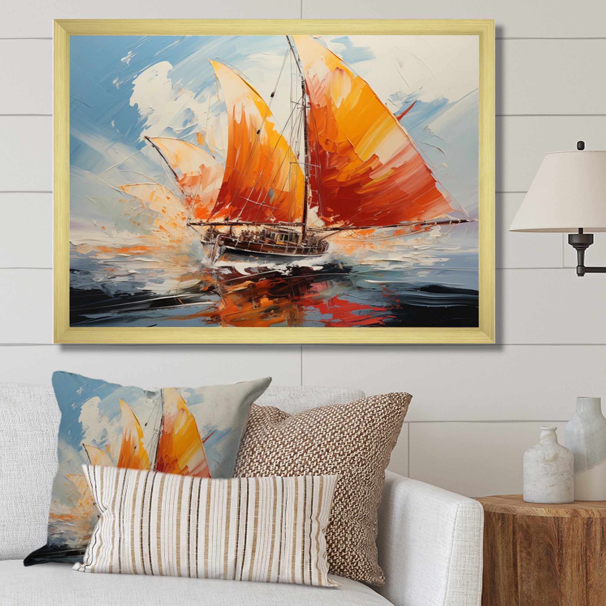 Boat Energetic Sails - Boat Canvas Wall Art